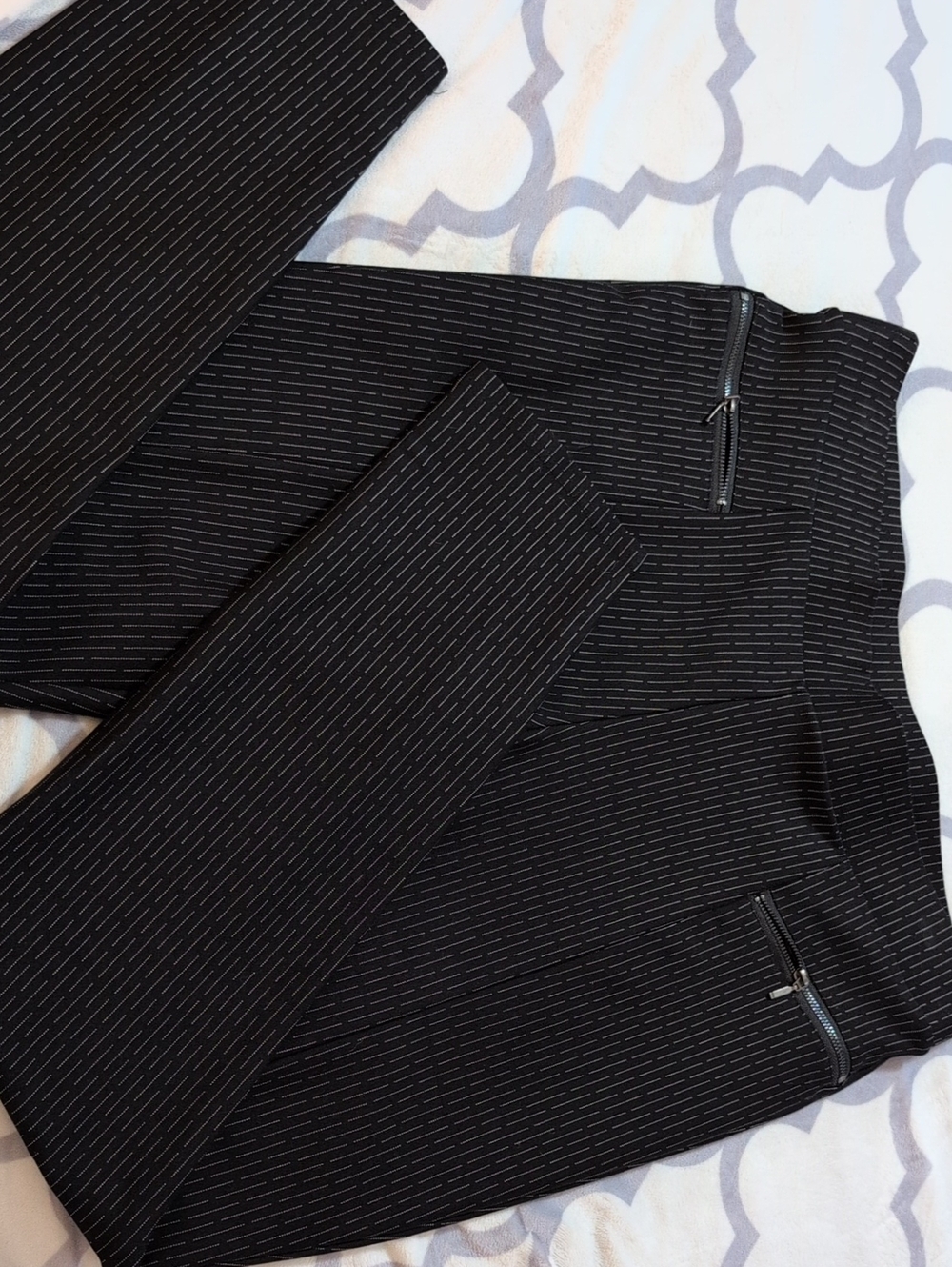 Woman's Black Pinstripe Dress Pants - Sleek Professional Style